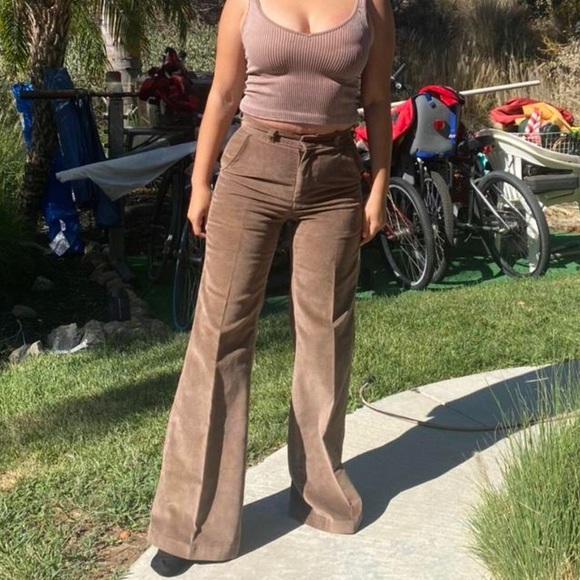 Pants - Brown/Tan Vintage Kick Flare Pants